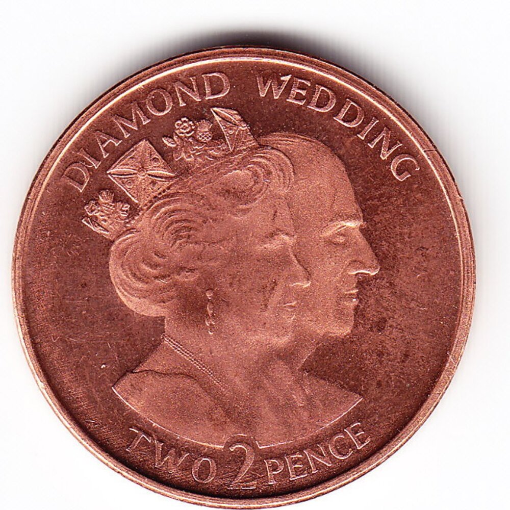 2007 Gibraltar Diamond Wedding Two Pence Coin (b303)